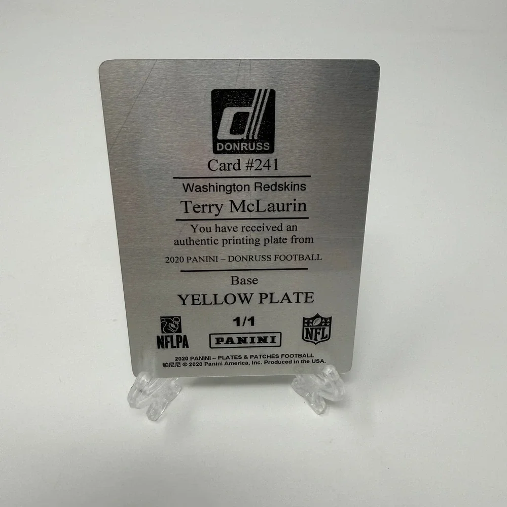 2020 Panini Donruss Terry McLaurin Printing Plate Yellow #241 1/1